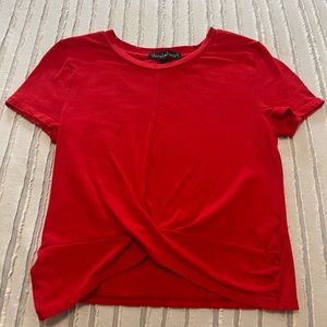 Red Cross-bottom crop top